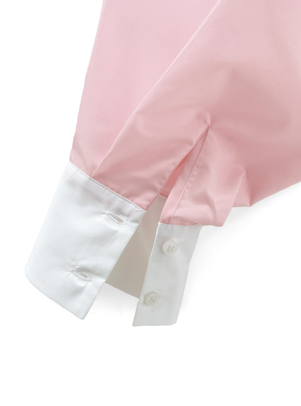 配色クロップド丈シャツ