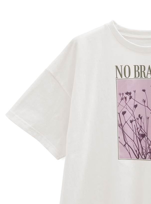 フラワープリントロゴTシャツ