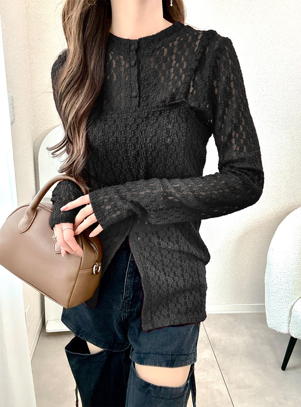 カットレースカーディガン×ビスチェセットアップ[dpk441] | レディース