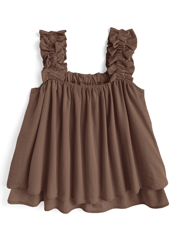 リネンタッチギャザーキャミトップス