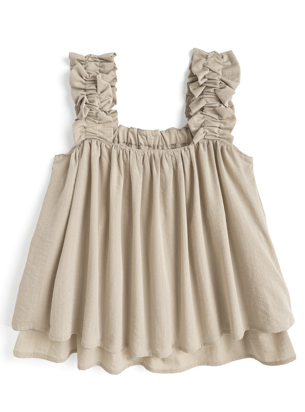 リネンタッチギャザーキャミトップス