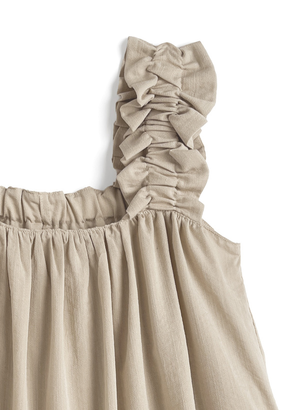 リネンタッチギャザーキャミトップス