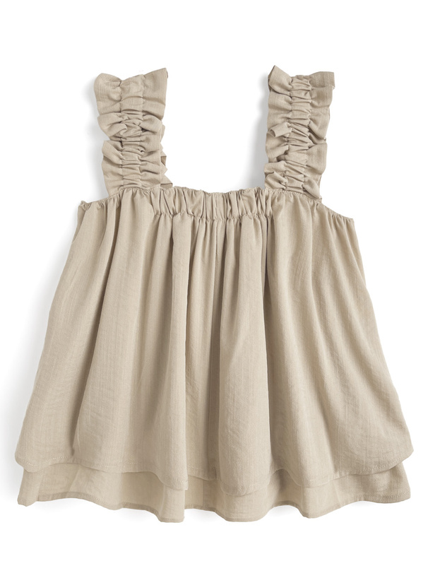 リネンタッチギャザーキャミトップス