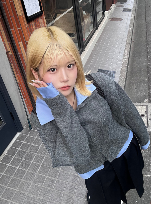 シャツドッキングニットカーディガン