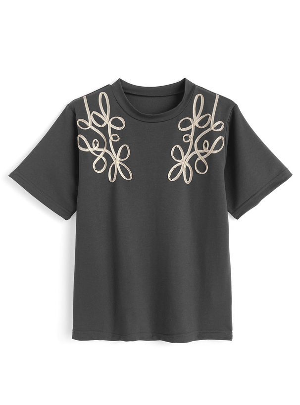.°⑅ʚたんぬɞ⑅°. フラワーコード刺繍Tシャツ[dpk456] | レディースファッション