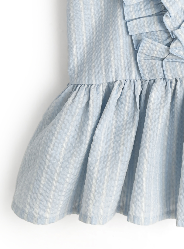 ストライプショルダーフリルブラウス