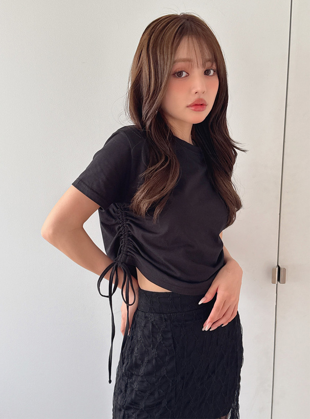 サイドドロストTシャツトップス