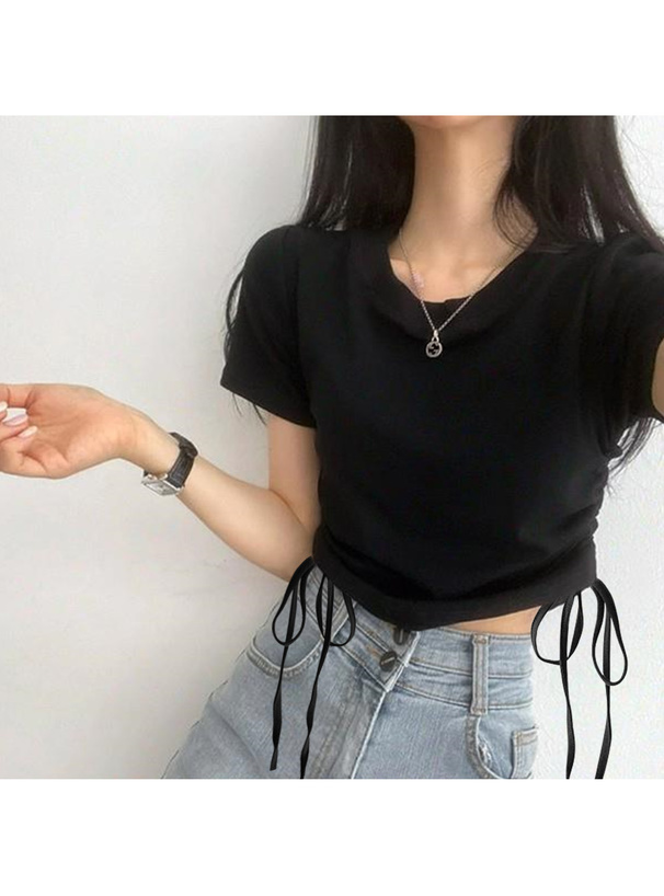 サイドドロストTシャツトップス
