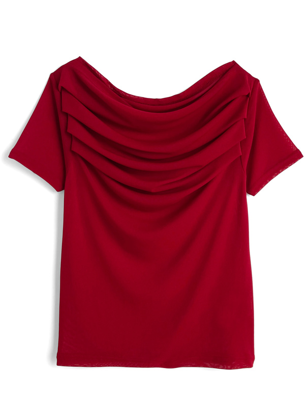 ドレープオフショルダーシアートップス