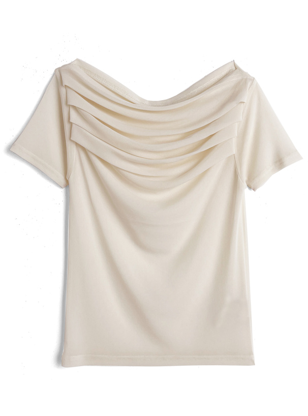 ドレープオフショルダーシアートップス