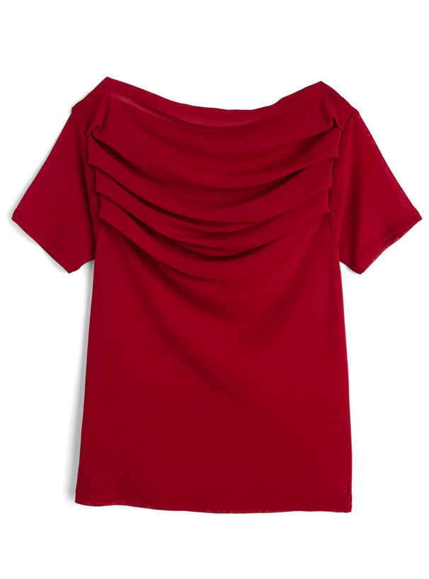 ドレープオフショルダーシアートップス