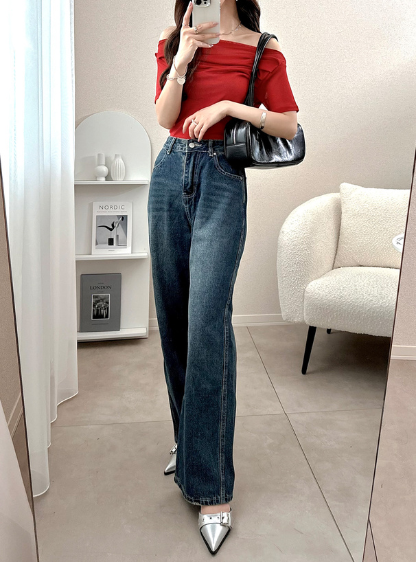 ドレープオフショルダーシアートップス