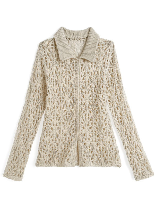 透かし編みニットカーディガン[dpk461]