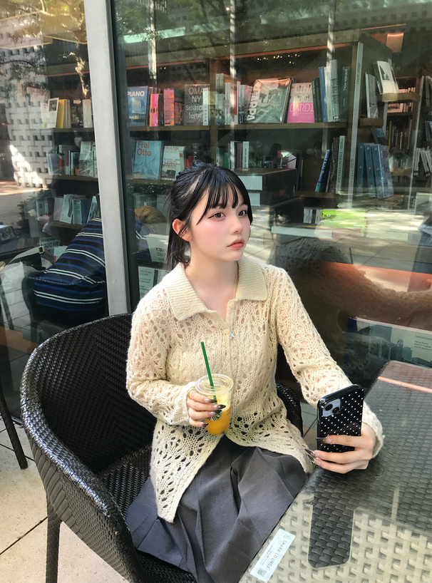 透かし編みニットカーディガン[dpk461] | レディースファッション通販