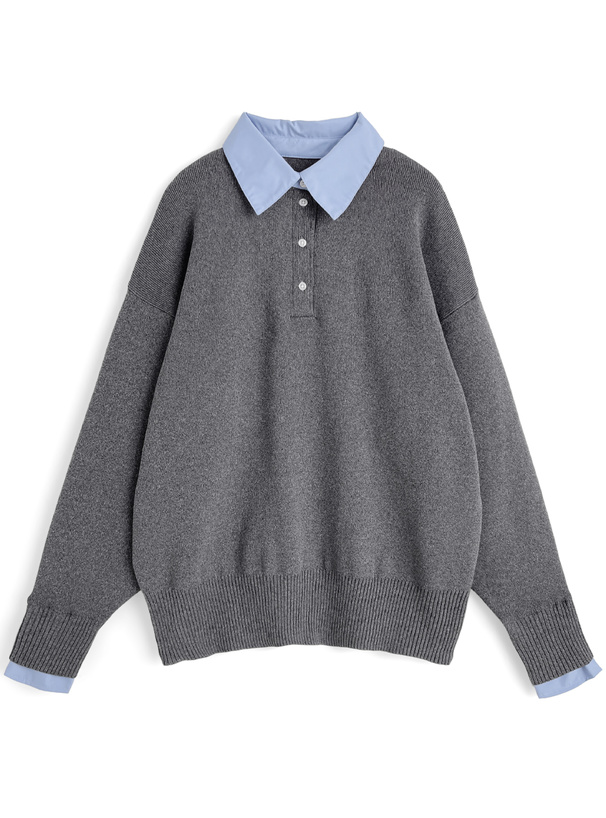 梅雨diagramレイヤードシャツニットトップ36サイズ 楽天市場】シャツ