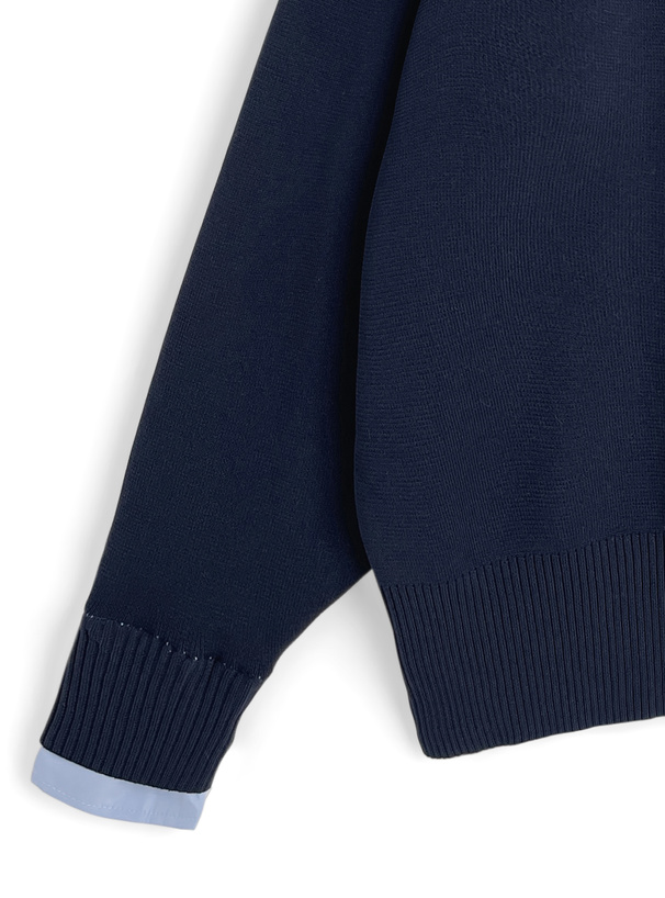 シャツレイヤード風オーバーサイズニットトップス[dpk464