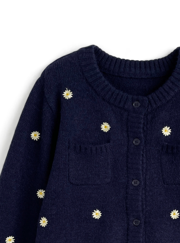 フラワー刺繍ニットカーディガン[dpk469] | レディースファッション