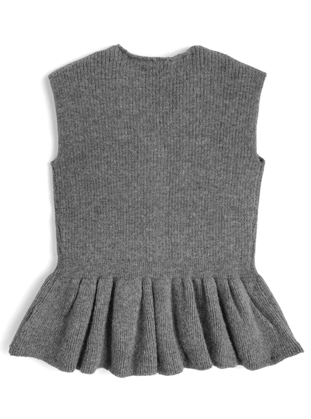 ペプラムノースリーブニットベスト[dpk471] | レディース