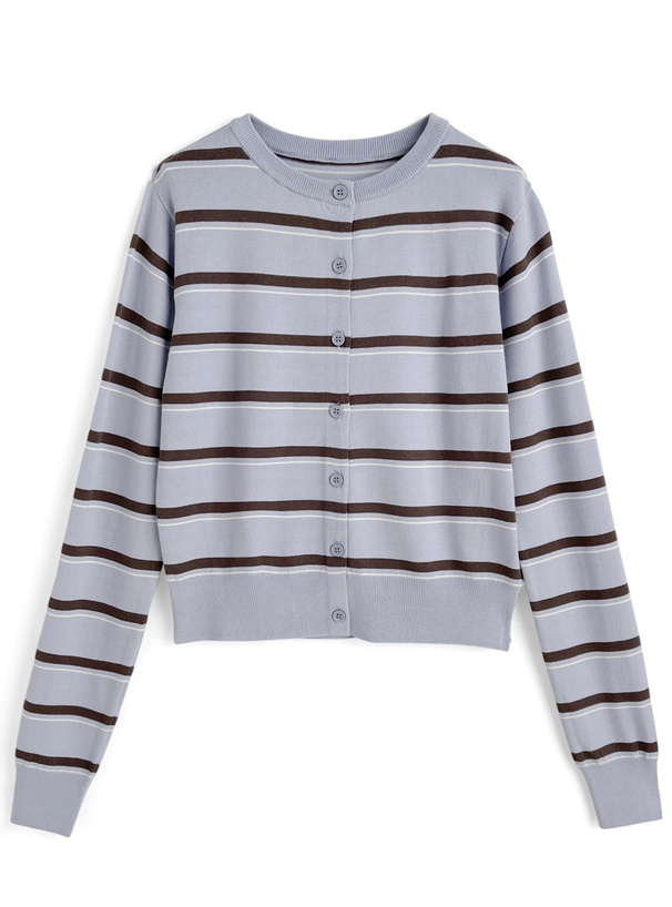 ボーダー柄ニットカーディガン[dpk481]