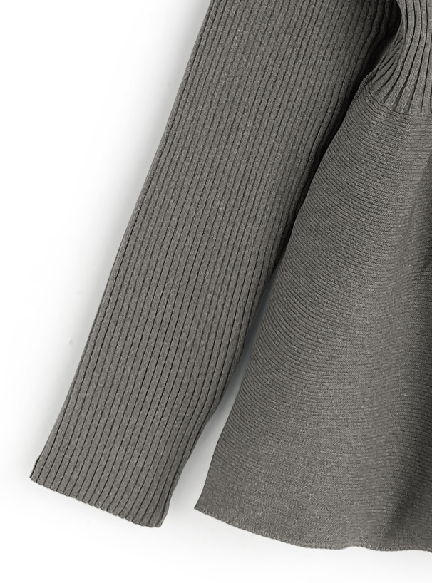 Vネックペプラムニットカーディガン