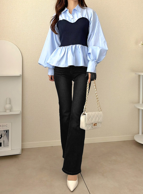 ビスチェドッキングシャツ