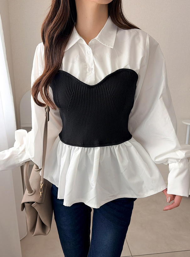 ビスチェドッキングシャツ