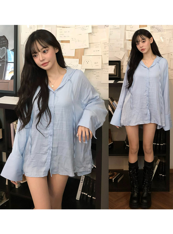 フード付きシャツ