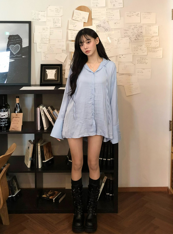 フード付きシャツ