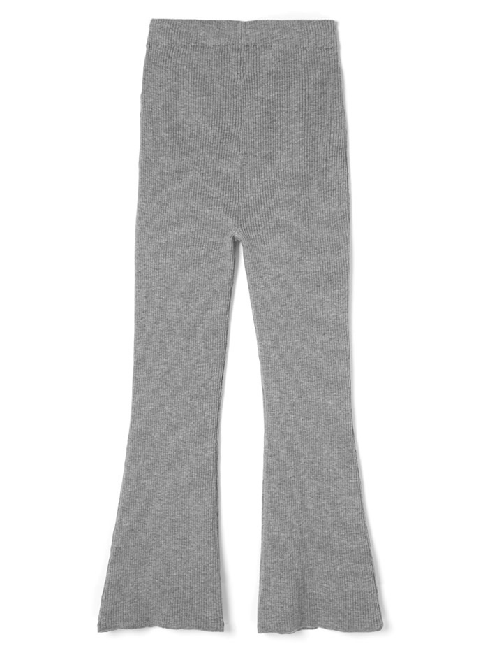 フロントスリットニットフレアパンツ
