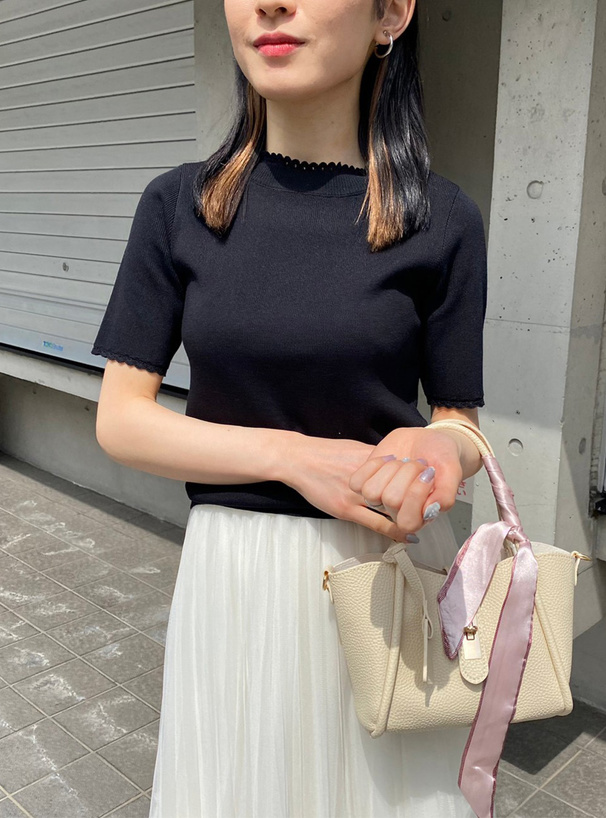レースニットップス