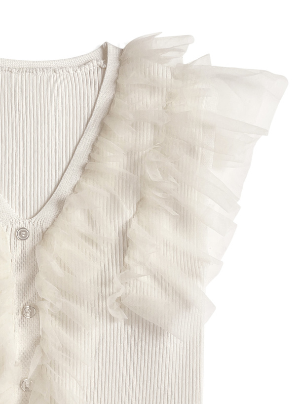 チュールフリルニットベスト