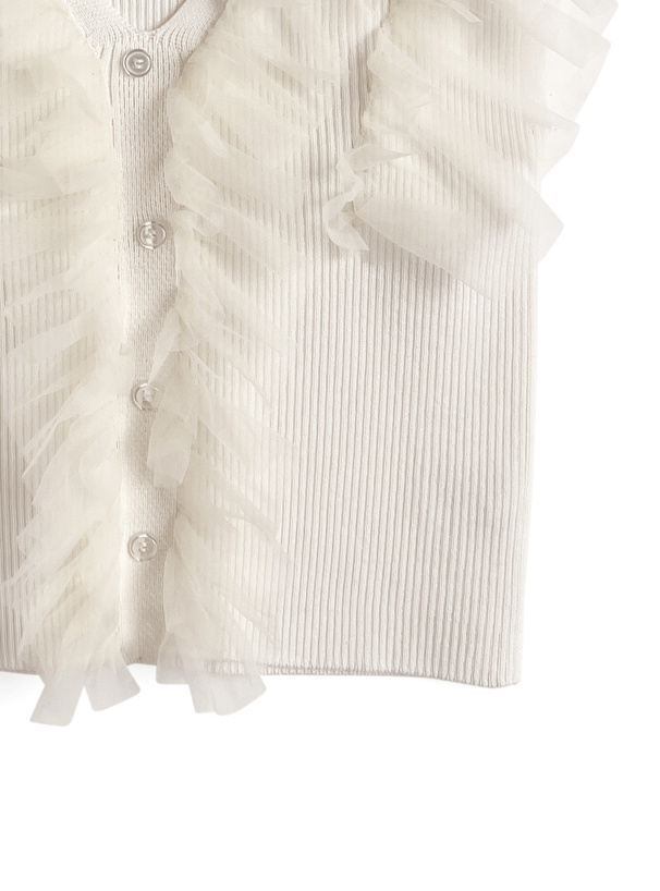 チュールフリルニットベスト