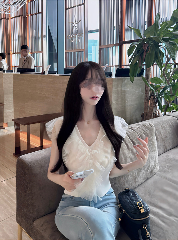 チュールフリルニットベスト