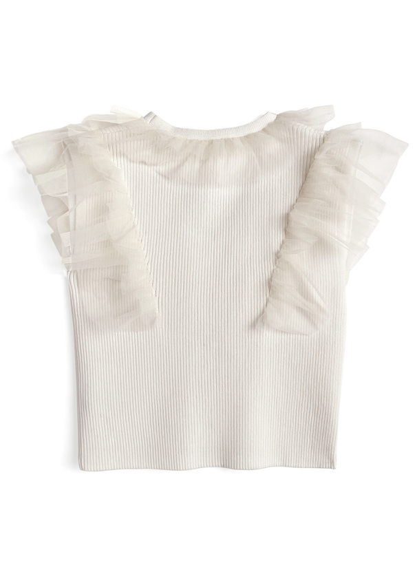 チュールフリルニットベスト