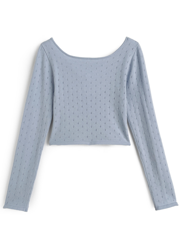 フリルリボンドッキングニットトップス