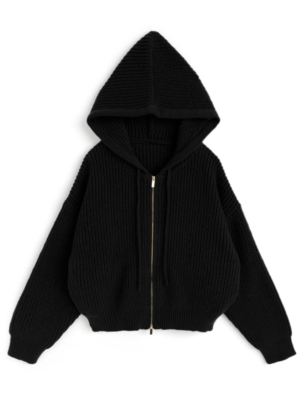 【新品タグ付き✨】ルネ　パーカー　ダブルジップパーカー　パール　リボン　36 フード付きダブルジップニットパーカー[dr810] | レディース