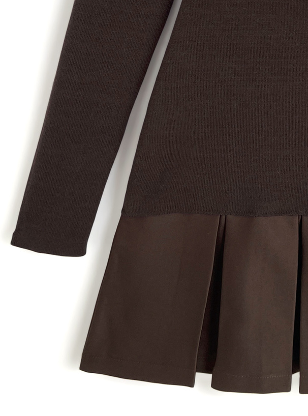 シャツドッキングフレアニットミニワンピース