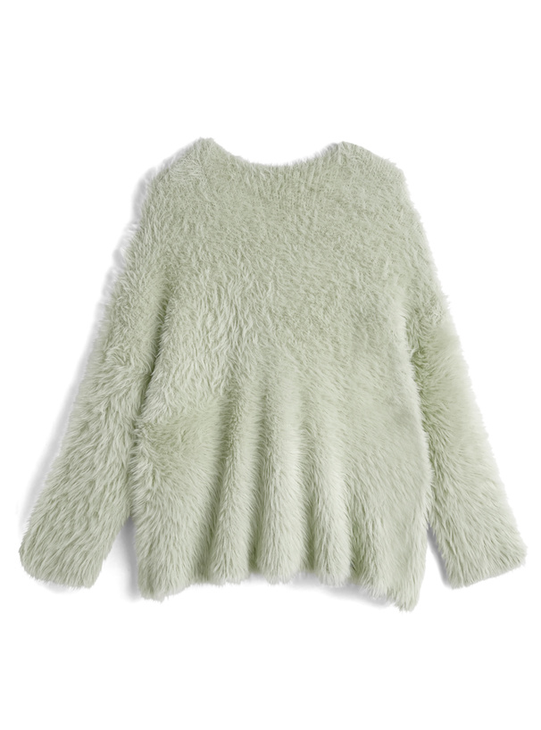 Ｖネックシャギーニットトップス