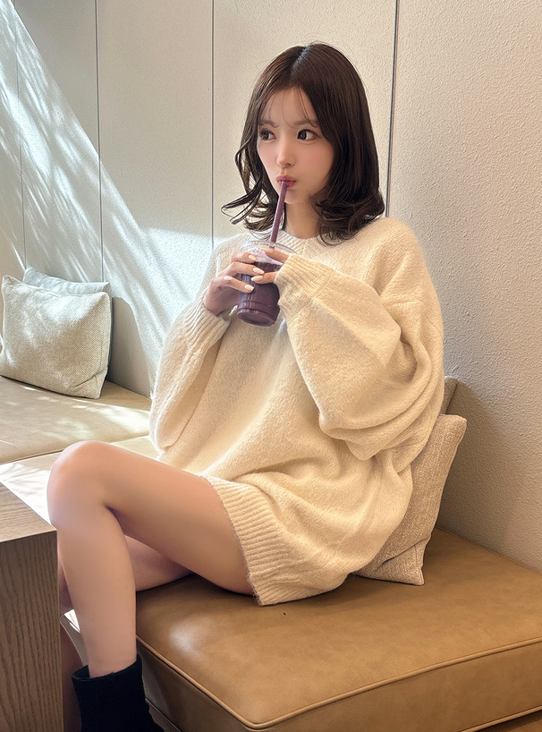 バックリボンニットトップス