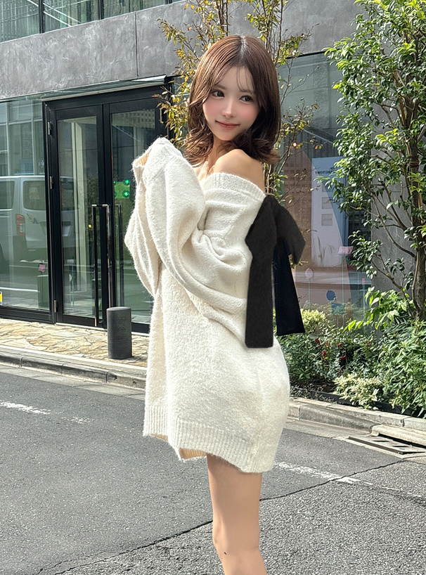 バックリボンニットトップス[dr832] | レディースファッション通販の