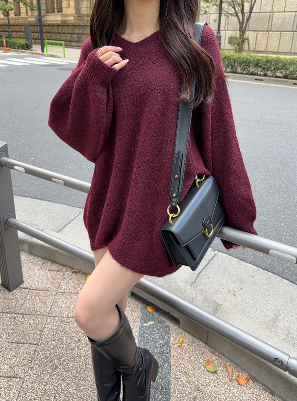 バックリボンニットトップス