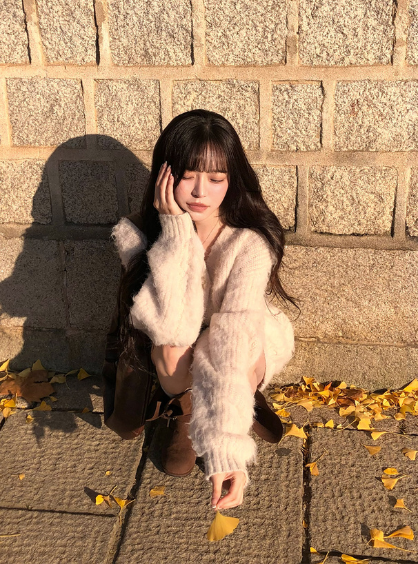 カーディガン×ショートパンツニットセットアップ