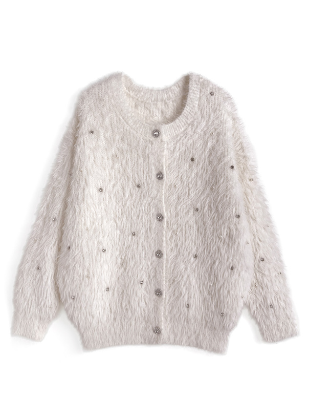 ビジューシャギーニットカーディガン[dr839] | レディースファッション