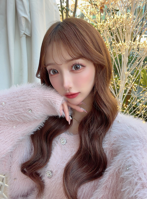 ビジューシャギーニットカーディガン