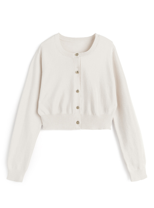 ゴールドボタンニットカーディガン