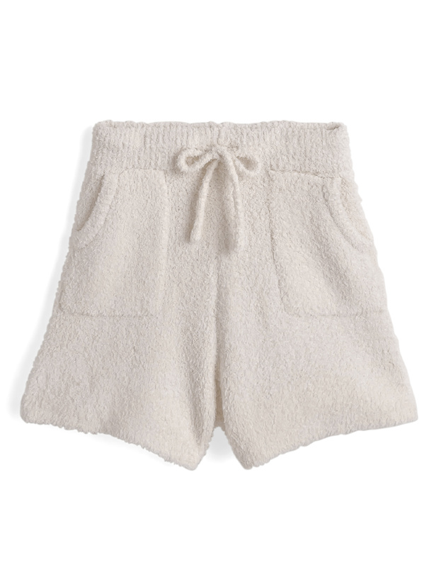 配色ロゴトップス×ショートパンツボアセットアップ