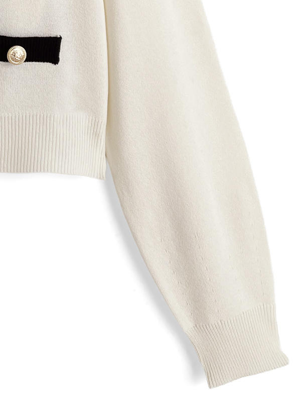 配色Vネックカーディガン×ビスチェニットアンサンブル