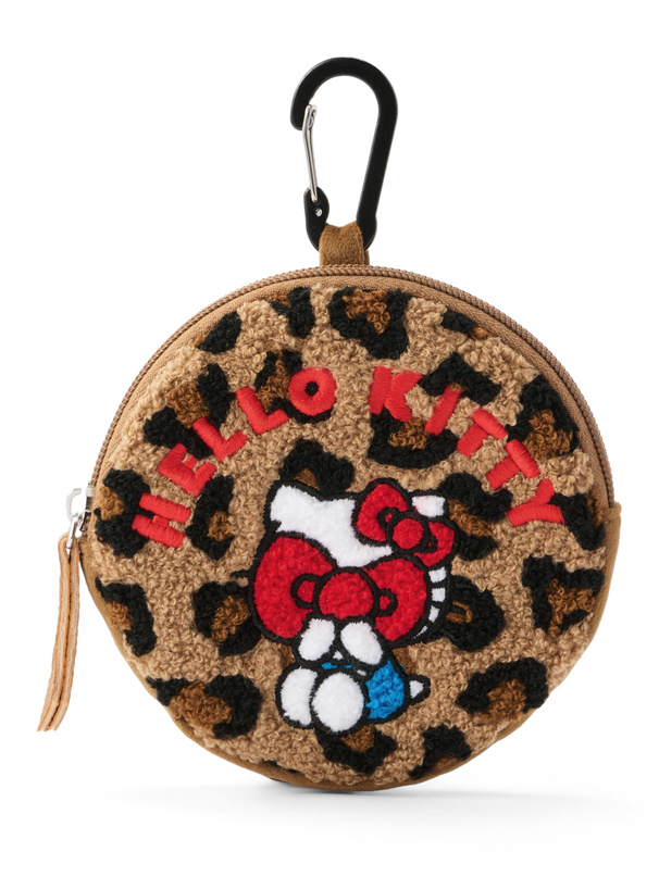 サンリオキャラクターズ　ハローキティレオパード柄サガラサークルポーチ