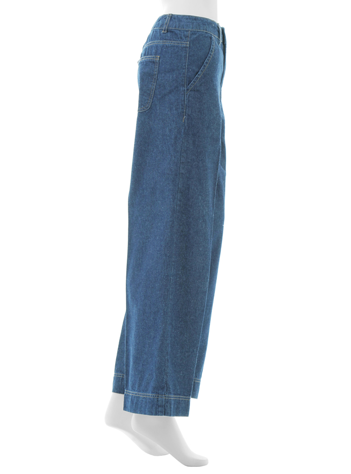 センタープレスワイドデニムパンツ