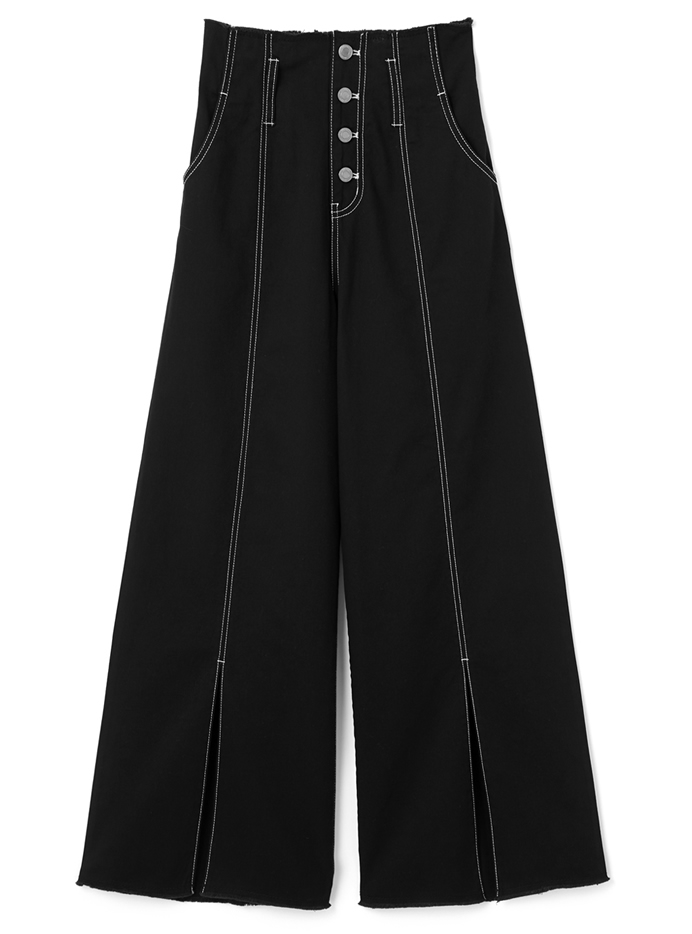 フロントスリットステッチワイドパンツ